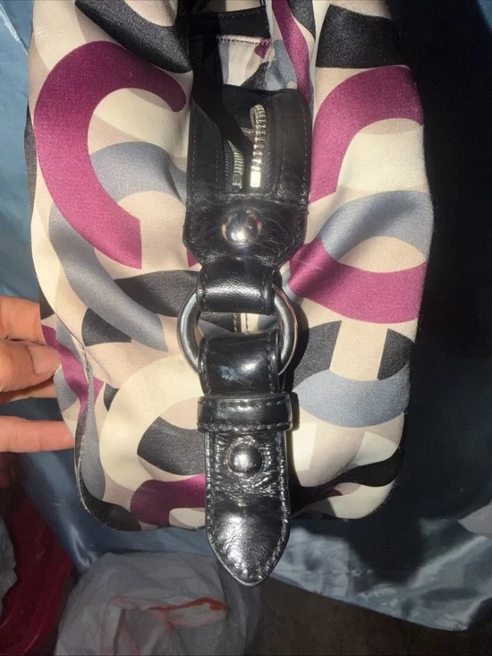 Vintage COACH MAGGIE OP ART HOBO PURPLE CHAINLINK SATCHEL HANDBAG  F0967-14420 - Picture 9 of 10